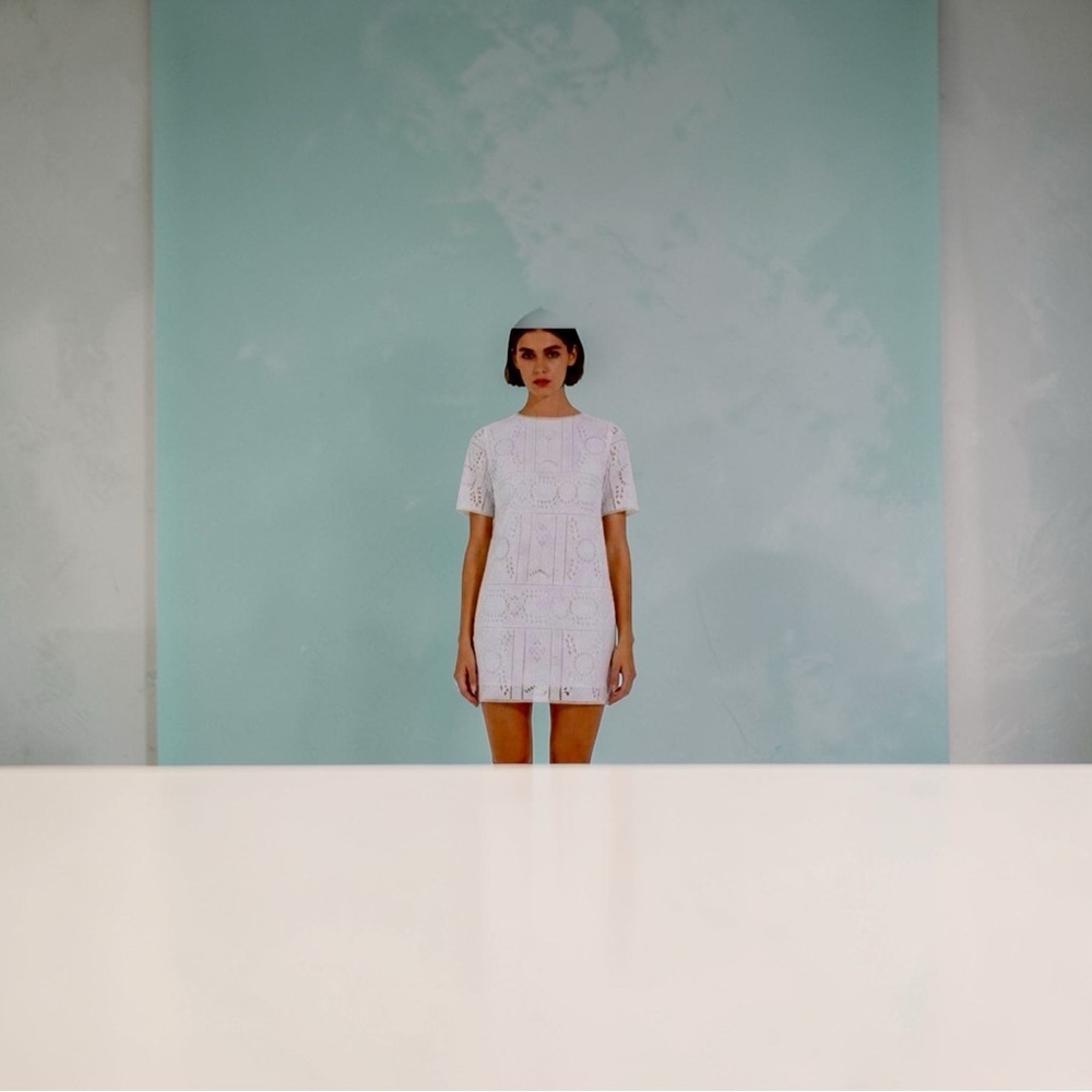 The Kooples White Lace Mini Shift Dress